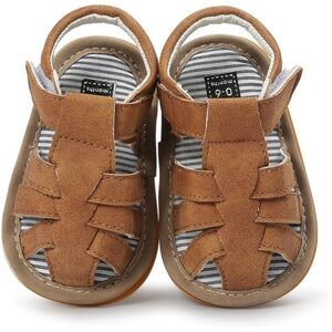 Baby Unisex Sandals Rubber Sole Summer Shoes Sandals 100% PU 6-12 Months NWT